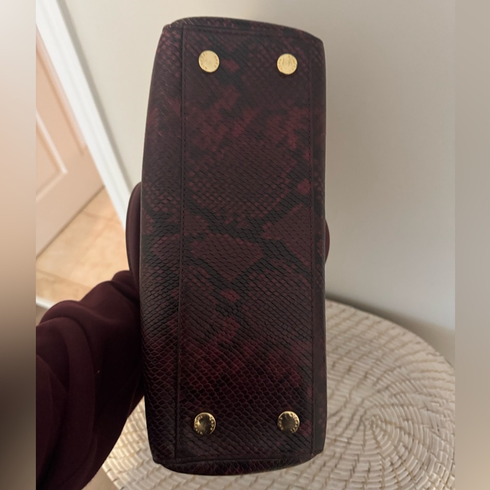 Michael Kors Sutton Maroon Leather Python Detail … - image 5